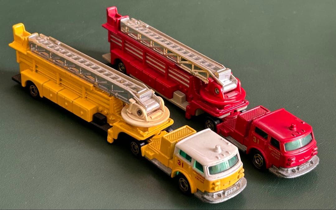 ロングトミカ アメリカン はしご消防車 2点セット