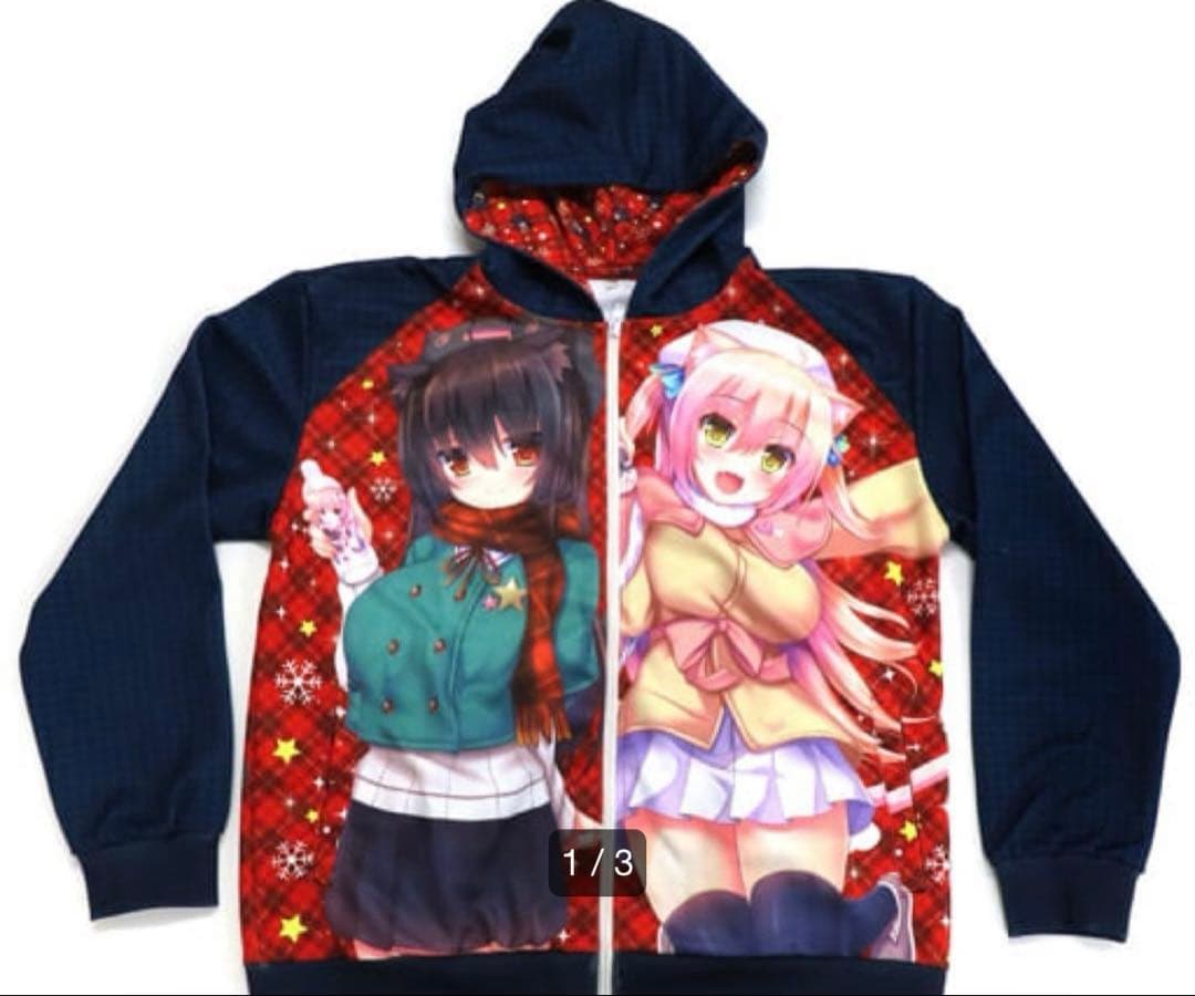 C93 Syroh(福猫モフモフ) フルグラフィックパーカー　L