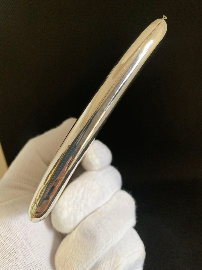 Silver950刻印 Cigarette Case 金槌目 日本製 110g