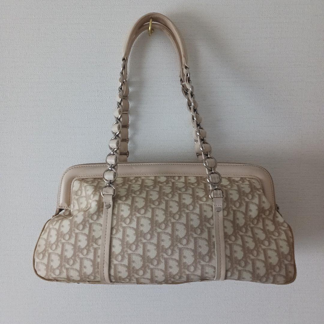 クリスチャンディオール　トロッターロマンティック　リボン　チェーンハンドバッグ