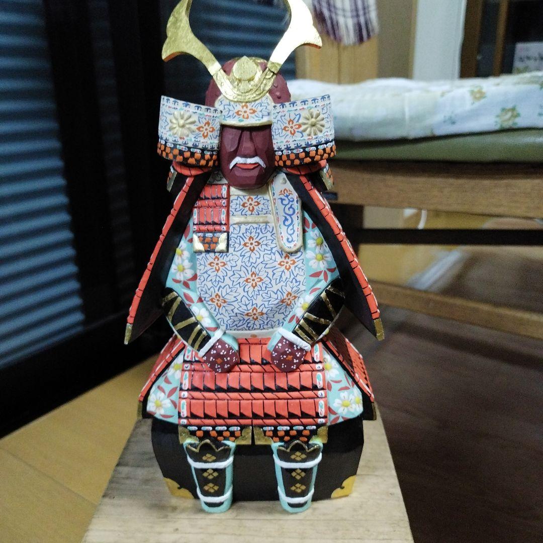 アンティーク　美品　奈良　一刀彫　具足柴田一華作