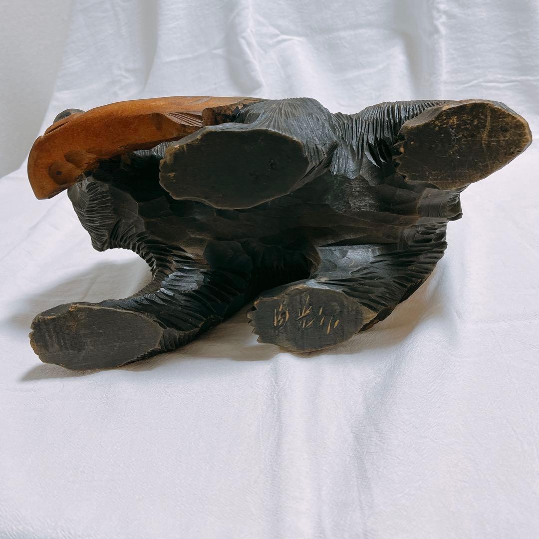 木彫りの熊 台座付きビンテージ レトロ