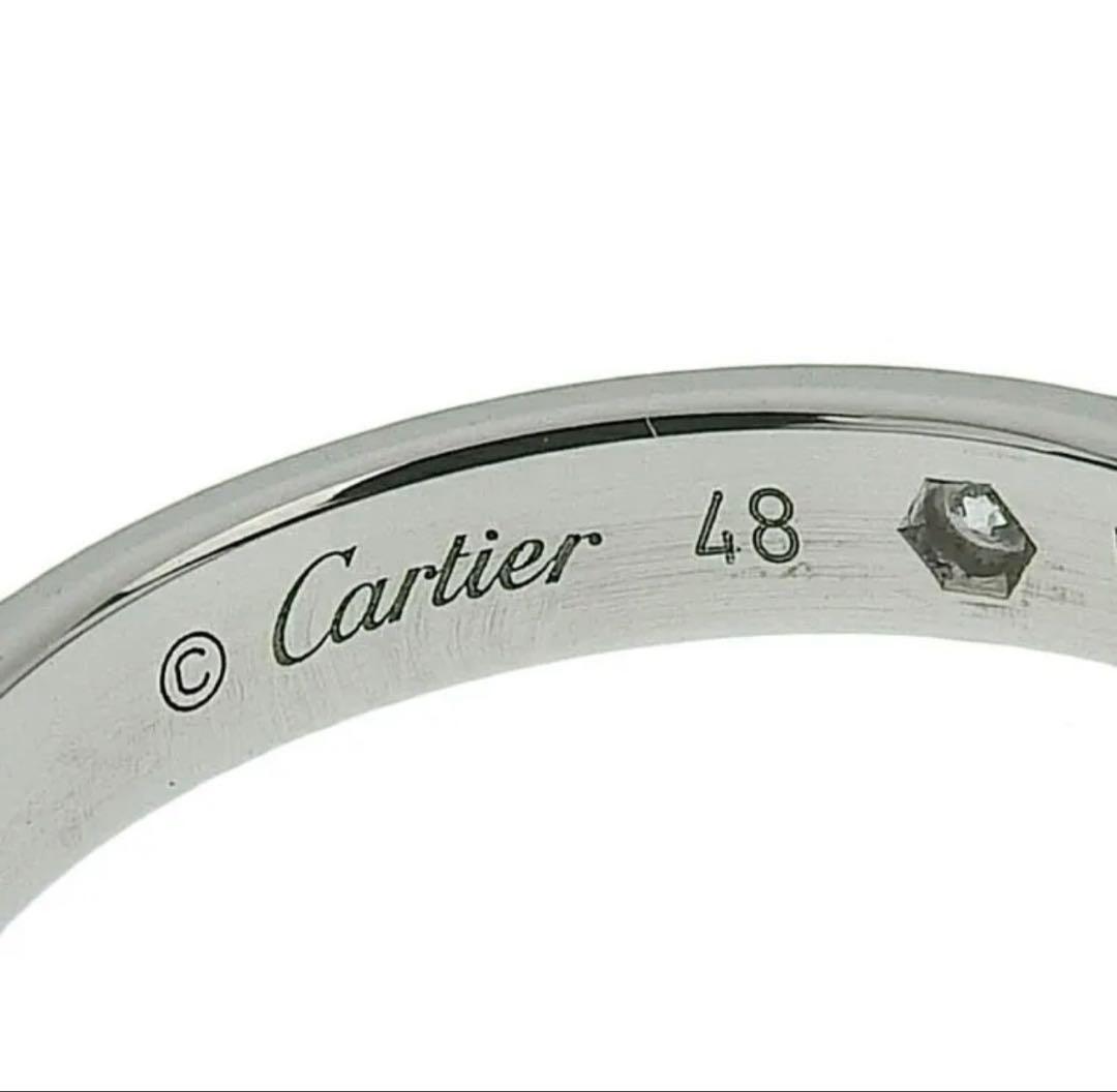 【極美品】CARTIER Cドゥカルティエ 1Pダイヤ プラチナリング 8号