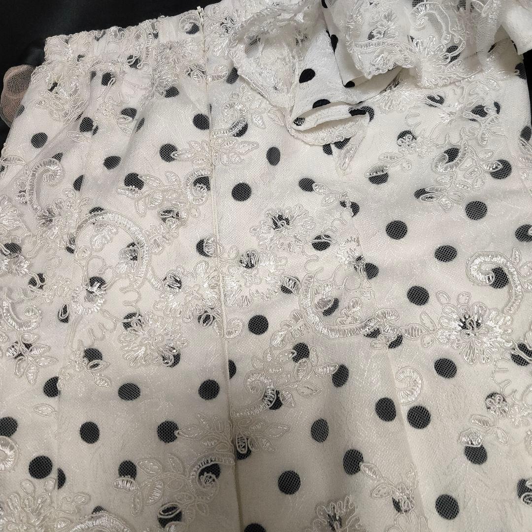 【人気商品♡】ROBE de FLEURS ドット リボンフリルワンショルドレス