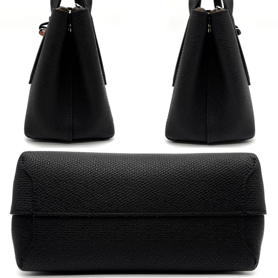 未使用級 ロンシャン ロゾS 2way ハンドバッグ ショルダー 黒 レザー