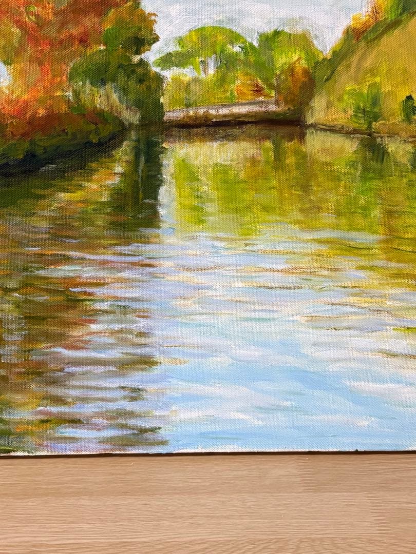 油彩原画『川•夏の終わり』　F10号　ミチ•スダ