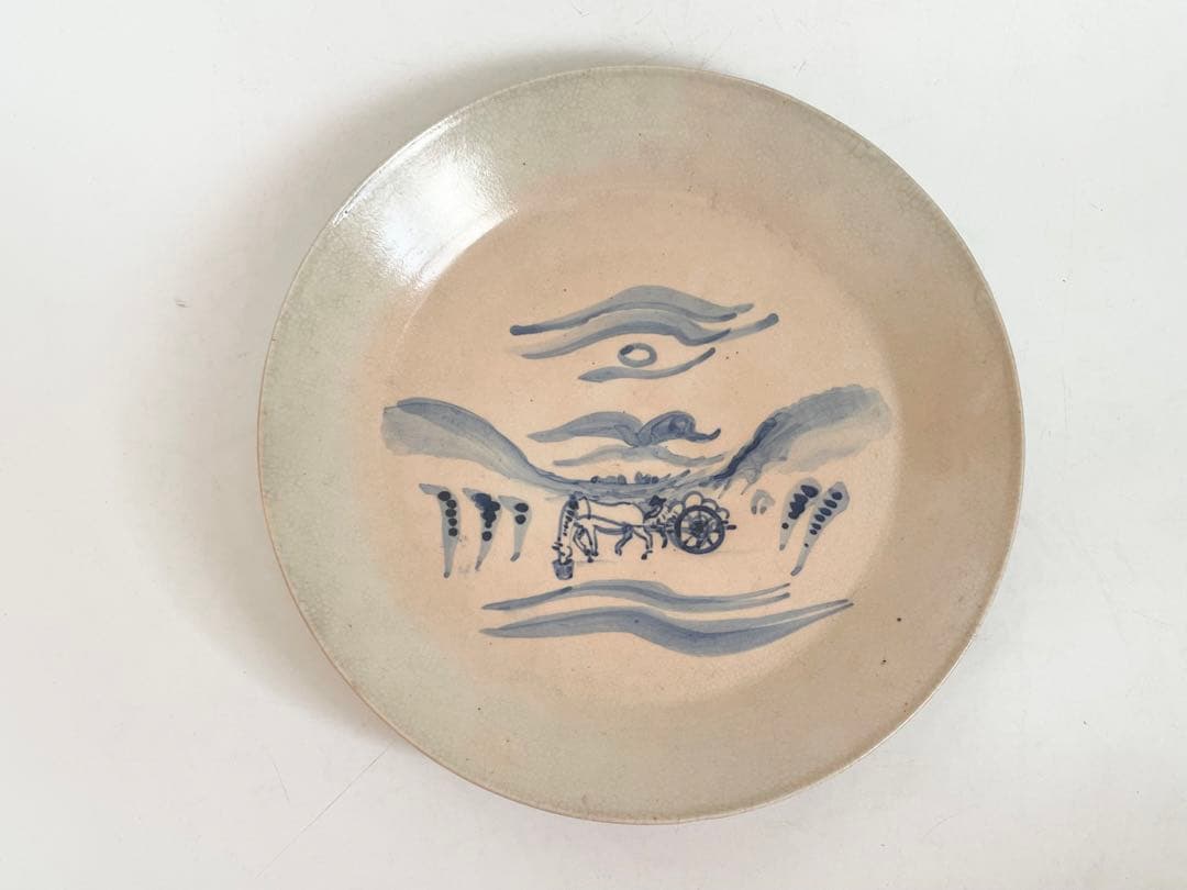 陶芸家　バーナード・リーチ　荷馬車図　皿 民芸　民藝　BERNARD LEACH