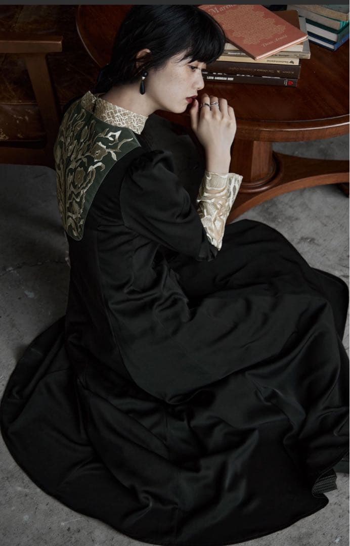 【M size】etoll. バック刺繍フレアドレス