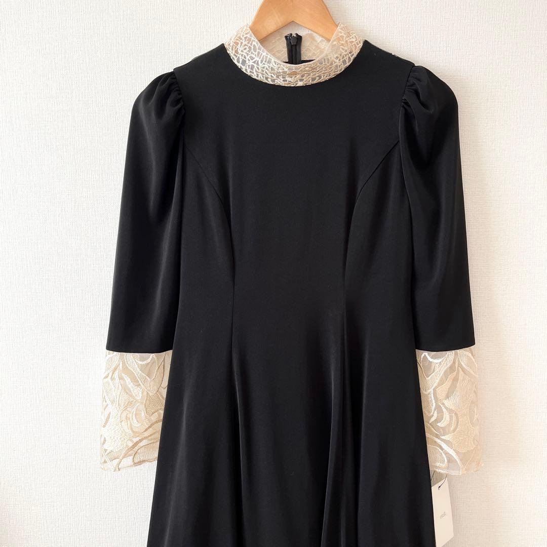 【M size】etoll. バック刺繍フレアドレス