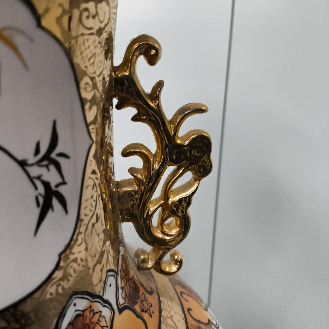 中華風★山水画装飾の大きな陶磁器壺★幅30センチ★高さ80センチ★たのメル発送