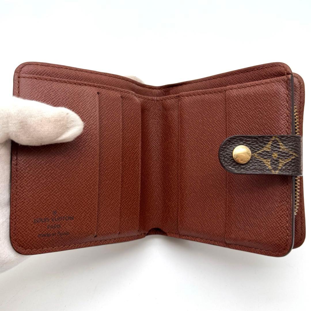 美品✨️ルイヴィトン　モノグラム　コンパクトジップ　二つ折り財布　財布　ミニ