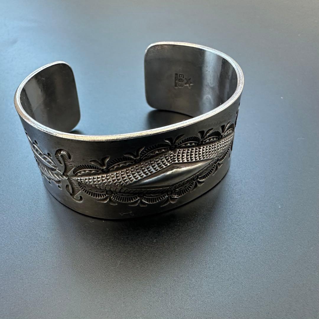 Navajo Edison Sandy Smith スタンプワーク バングル