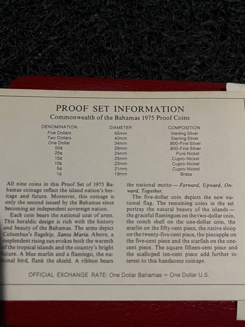 TK 1975年版 バハマ連邦公式 プルーフセット