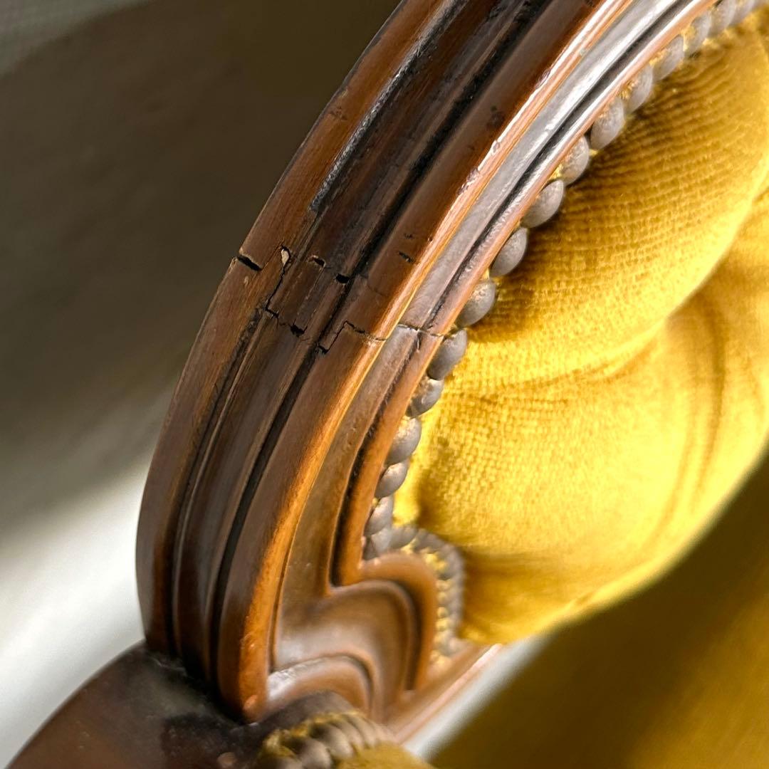 ✦80s✦ アンティークソファ カウチ ベルベット ゴールド 彫刻 ヴィンテージ