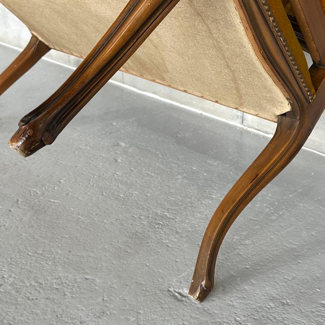 ✦80s✦ アンティークソファ カウチ ベルベット ゴールド 彫刻 ヴィンテージ