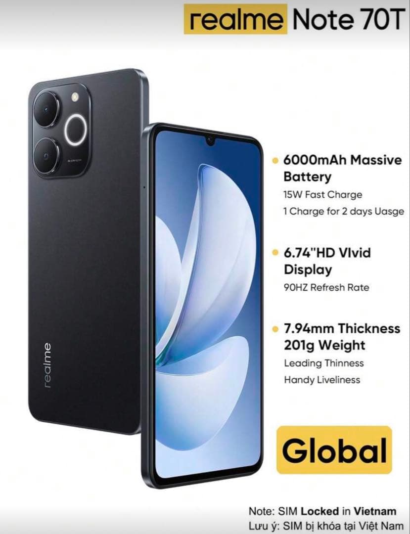 realme Note 70T 4GB＋64GB 黒4台