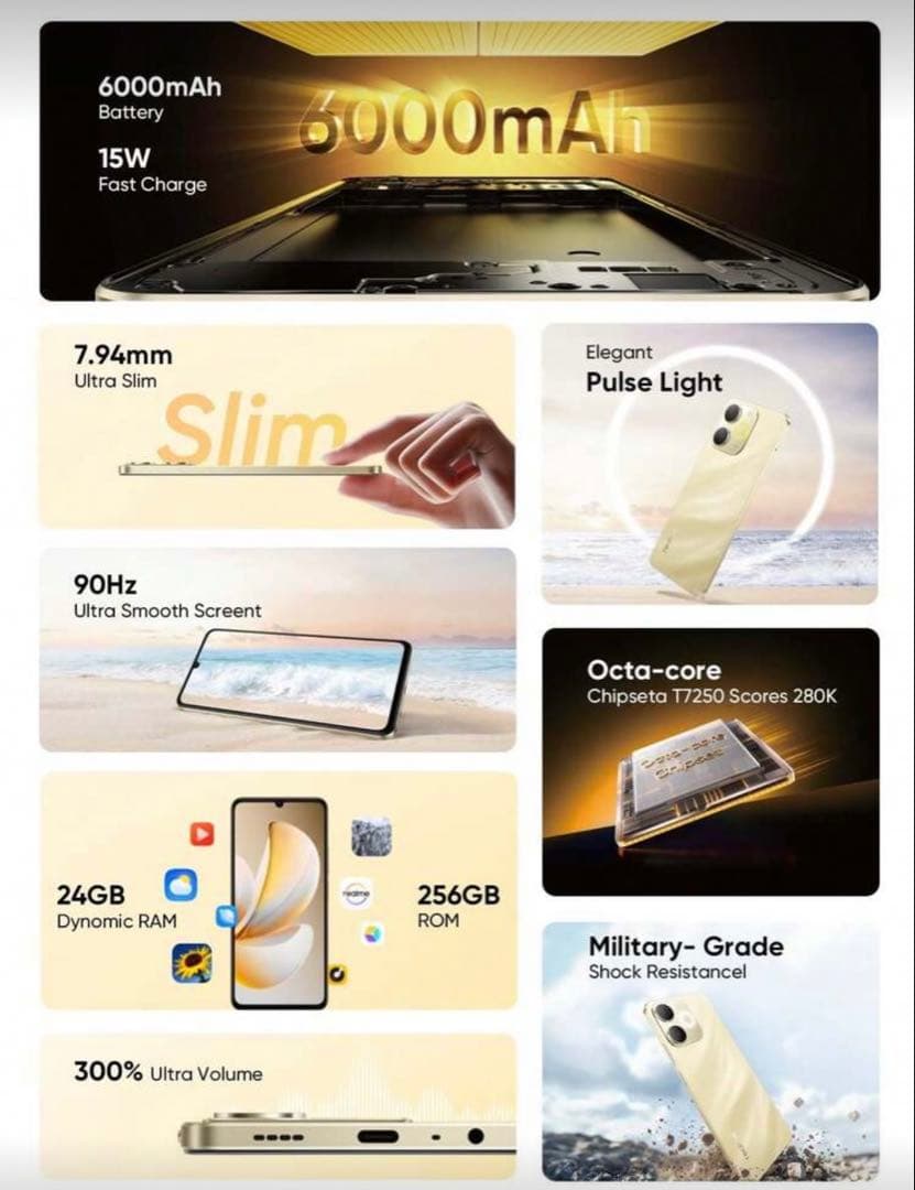 realme Note 70T 4GB＋64GB 黒4台