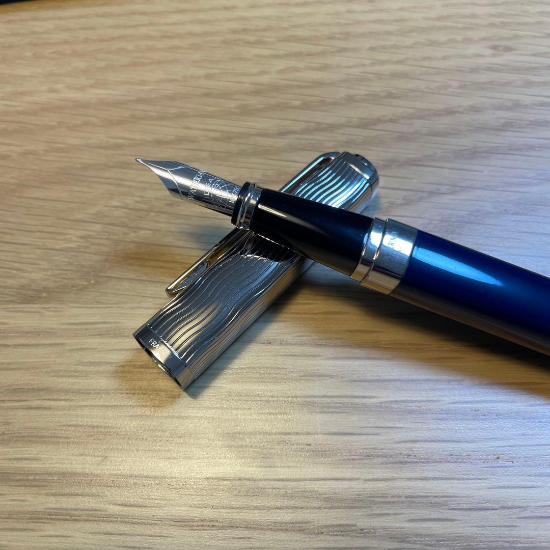 ウォーターマン万年筆　エクセプションスリム　限定版　ブルー×スチール