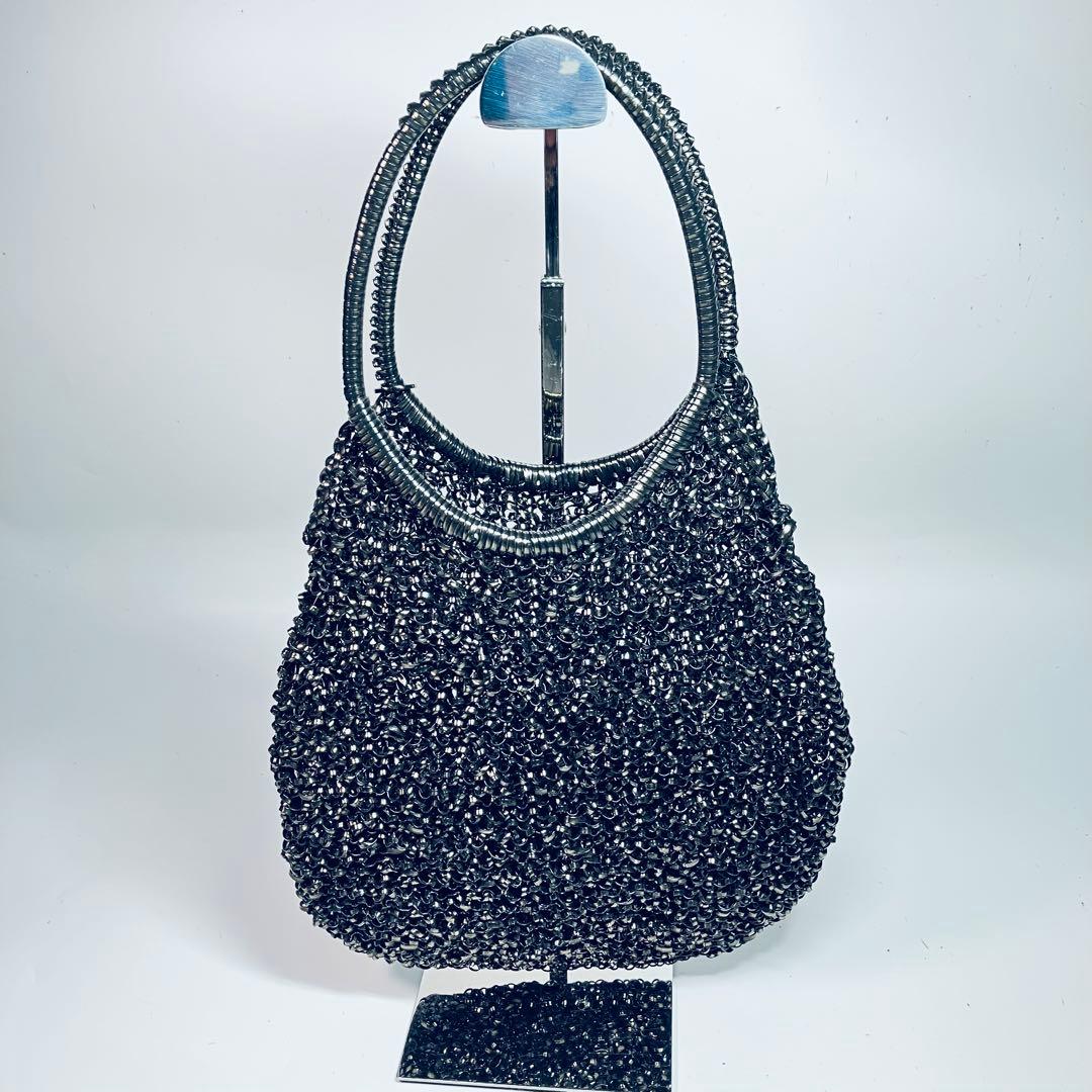 アンテプリマ　ワイヤーバッグ　ブラック　シルバー　ティアドロップ