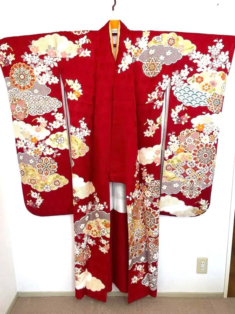 成人式　振袖　長襦袢　半えり　帯　帯締め　帯揚げ　6点セット　金コマ刺繍　菊京屋