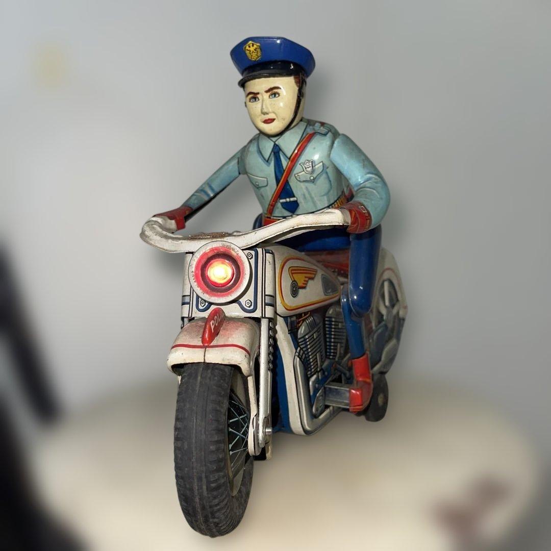 ど*ど様 ブリキ　白バイ　当時物　レトロ　昭和　ビンテージ　メイドインジャパン