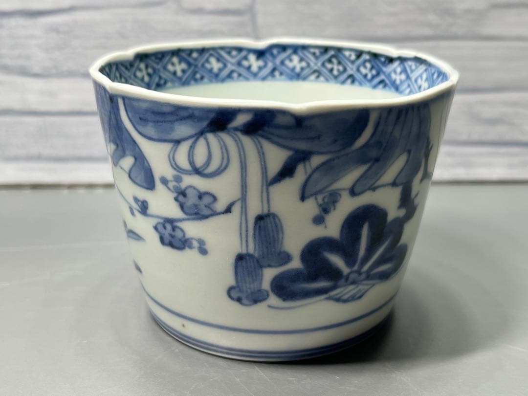 江戸後期　大きめ　染付　そば猪口