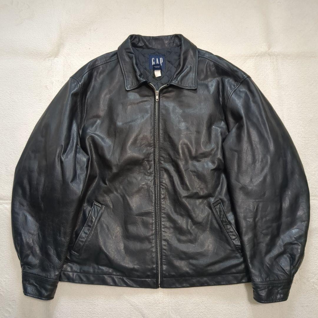 美品 オールドギャップ レザージャケット ブルゾン 牛革 XLサイズ ブラック