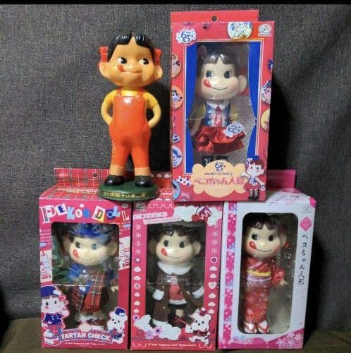 不二家　ペコちゃん人形　5点まとめ売り