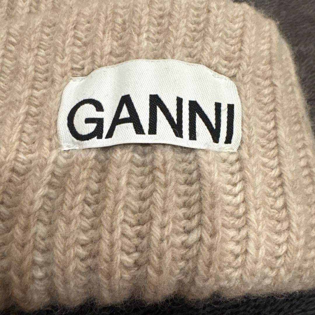 GANNI ニット帽　ベージュ