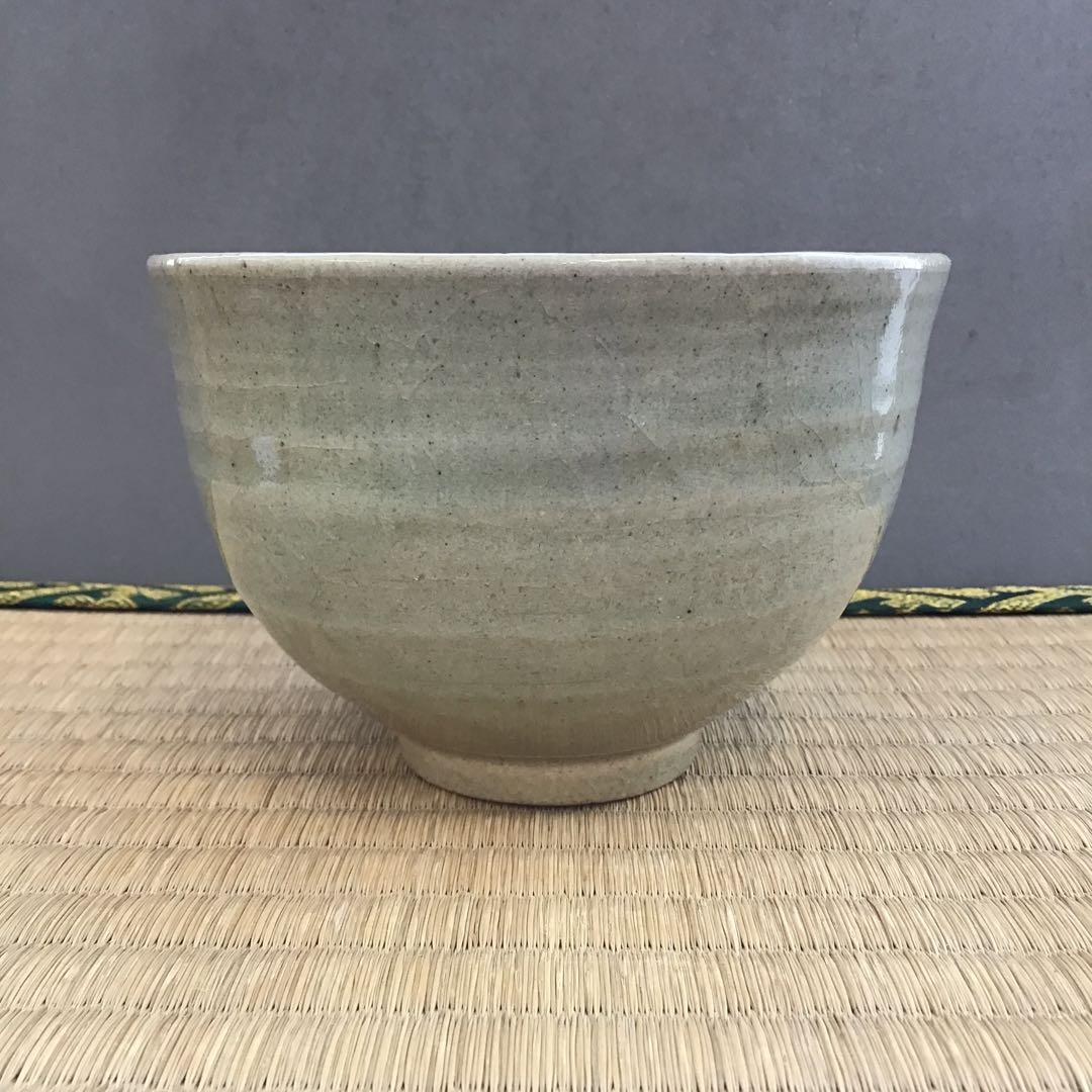 茶道具 茶碗 灰釉茶碗 渓泉 直径約120ミリ 高さ約80ミリ N 282