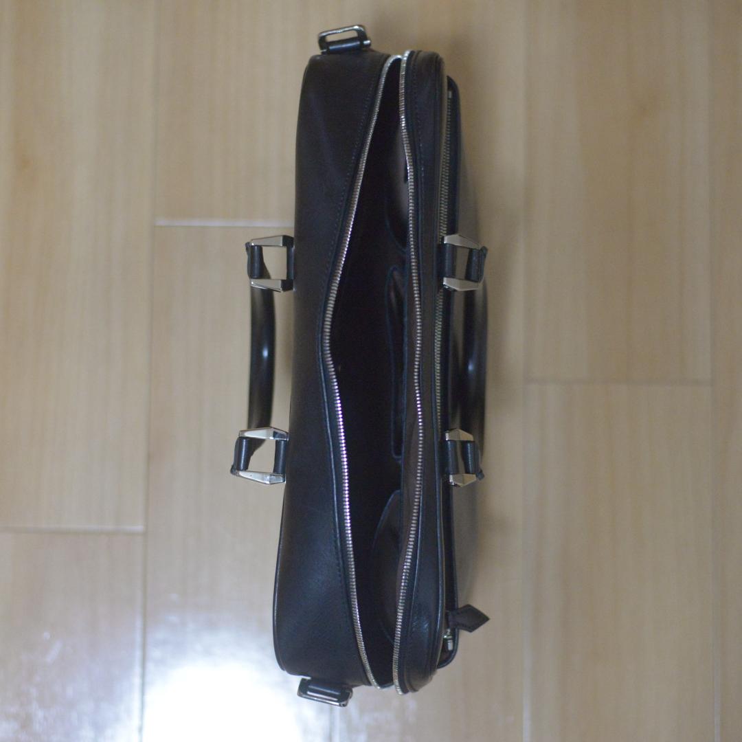 【中古】万双／双鞣和地シングルブリーフケース／ブラック