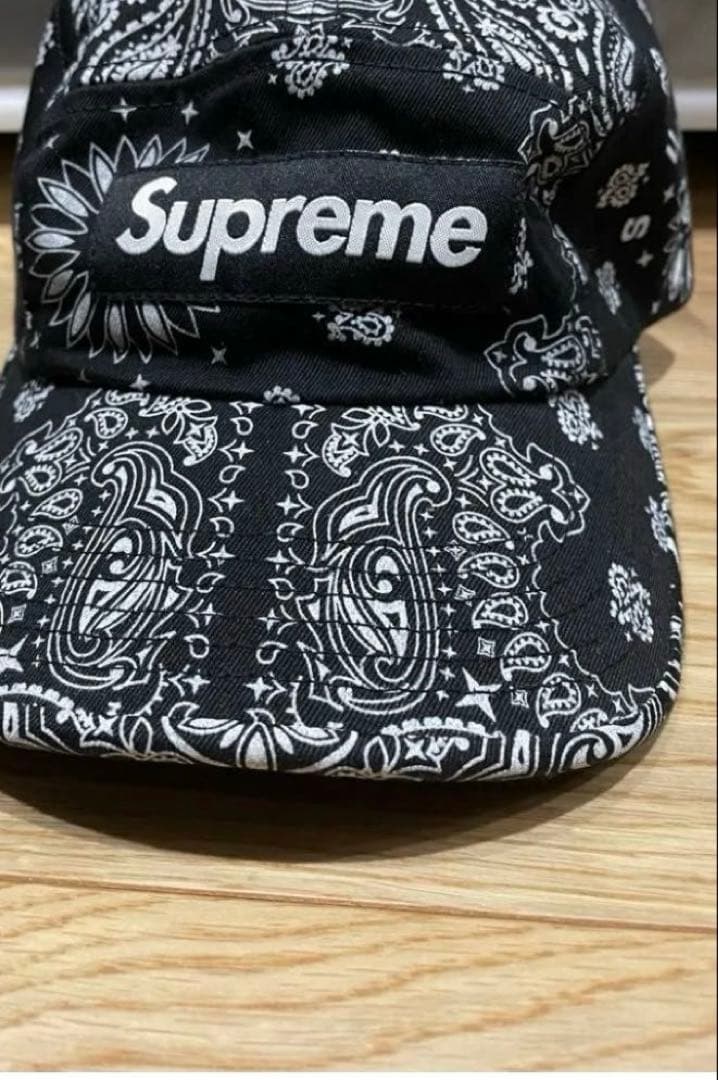 Supreme Bandana Camp Cap ブラック