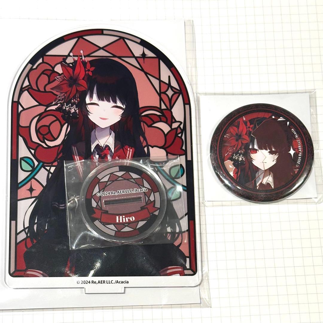 魔法少女ノ魔女裁判 くじメイト 二階堂ヒロ　ステンドグラス風アクスタ　缶バッジ