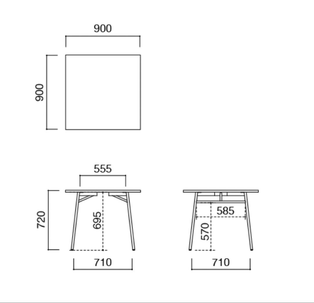 ダイニングテーブル IDEE MATIN DINING TABLE 900 OAK