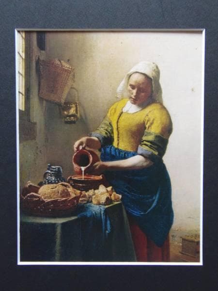 ヨハネス・フェルメール、【台所の女中さん】、希少豪華画集画、新品高級額・額装付
