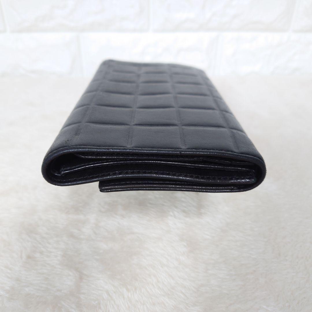 【希少】CHANEL シャネル チョコバー 三つ折り長財布 ブラック