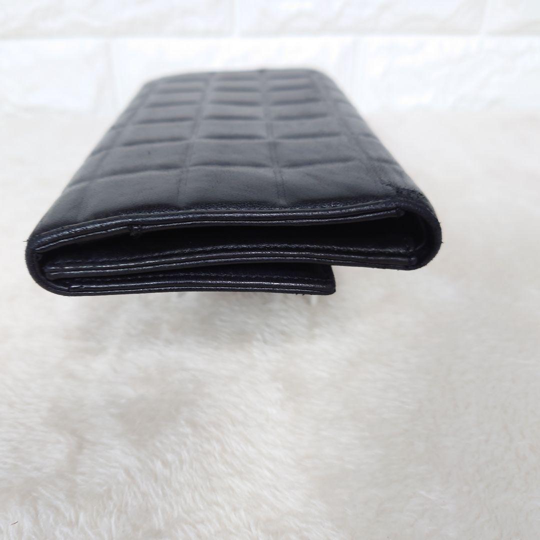 【希少】CHANEL シャネル チョコバー 三つ折り長財布 ブラック