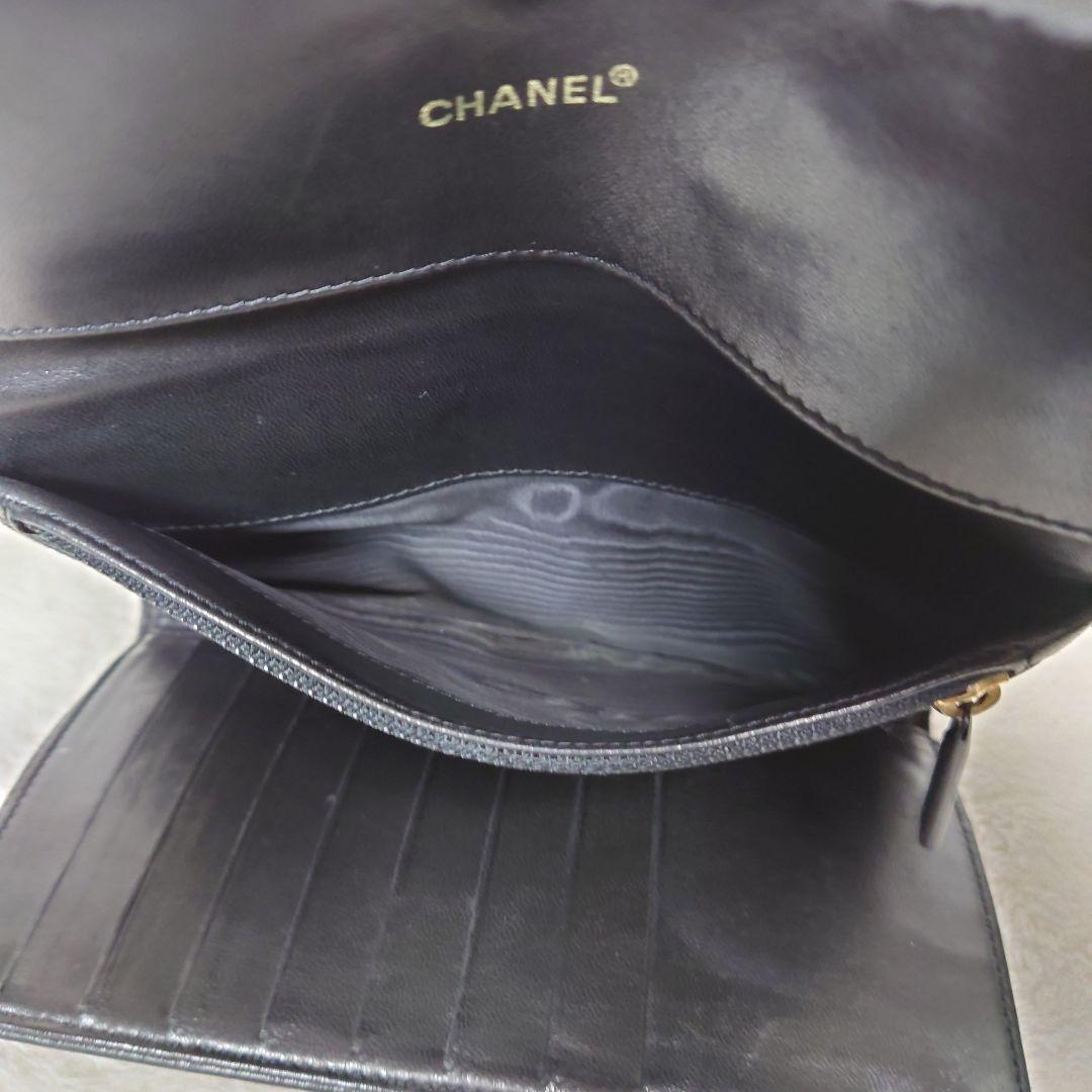 【希少】CHANEL シャネル チョコバー 三つ折り長財布 ブラック