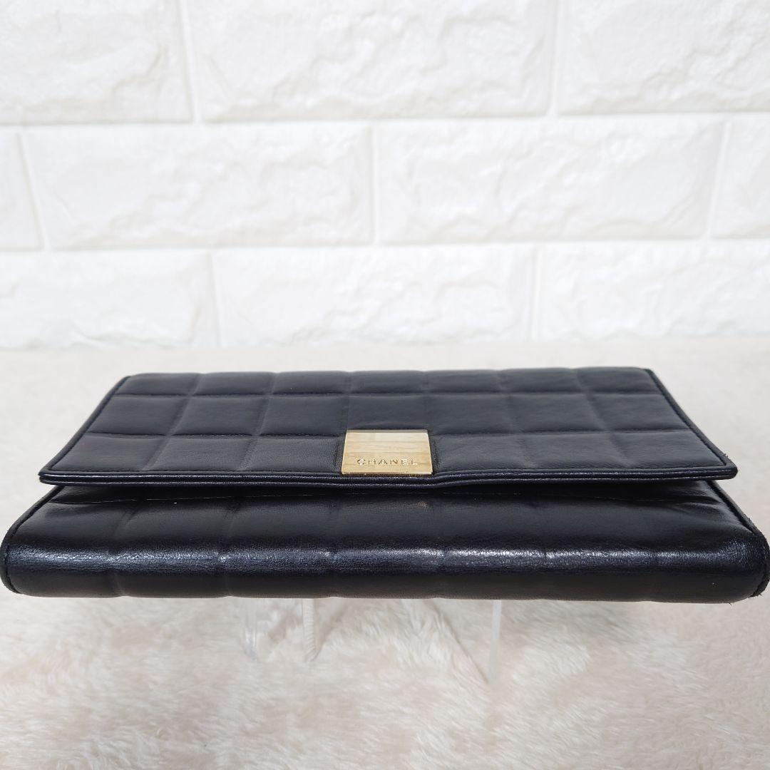 【希少】CHANEL シャネル チョコバー 三つ折り長財布 ブラック