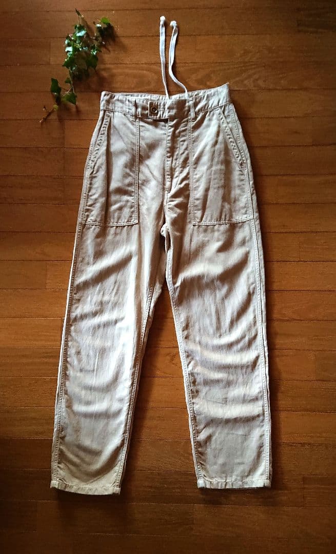 45R☆コットンリネンゴマチノの908ベイカーパンツ/ベージュ♪