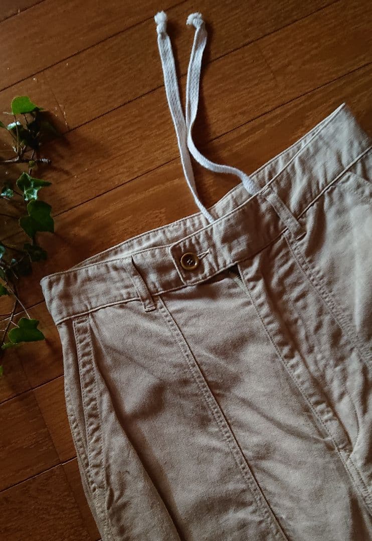 45R☆コットンリネンゴマチノの908ベイカーパンツ/ベージュ♪