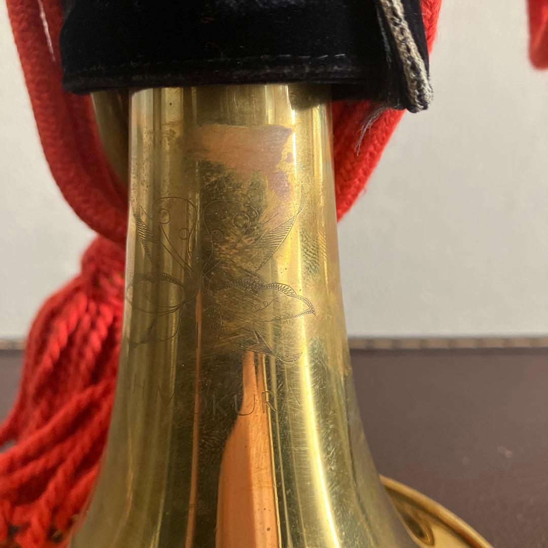 自衛隊用三巻式信号らっぱ　ケース付き