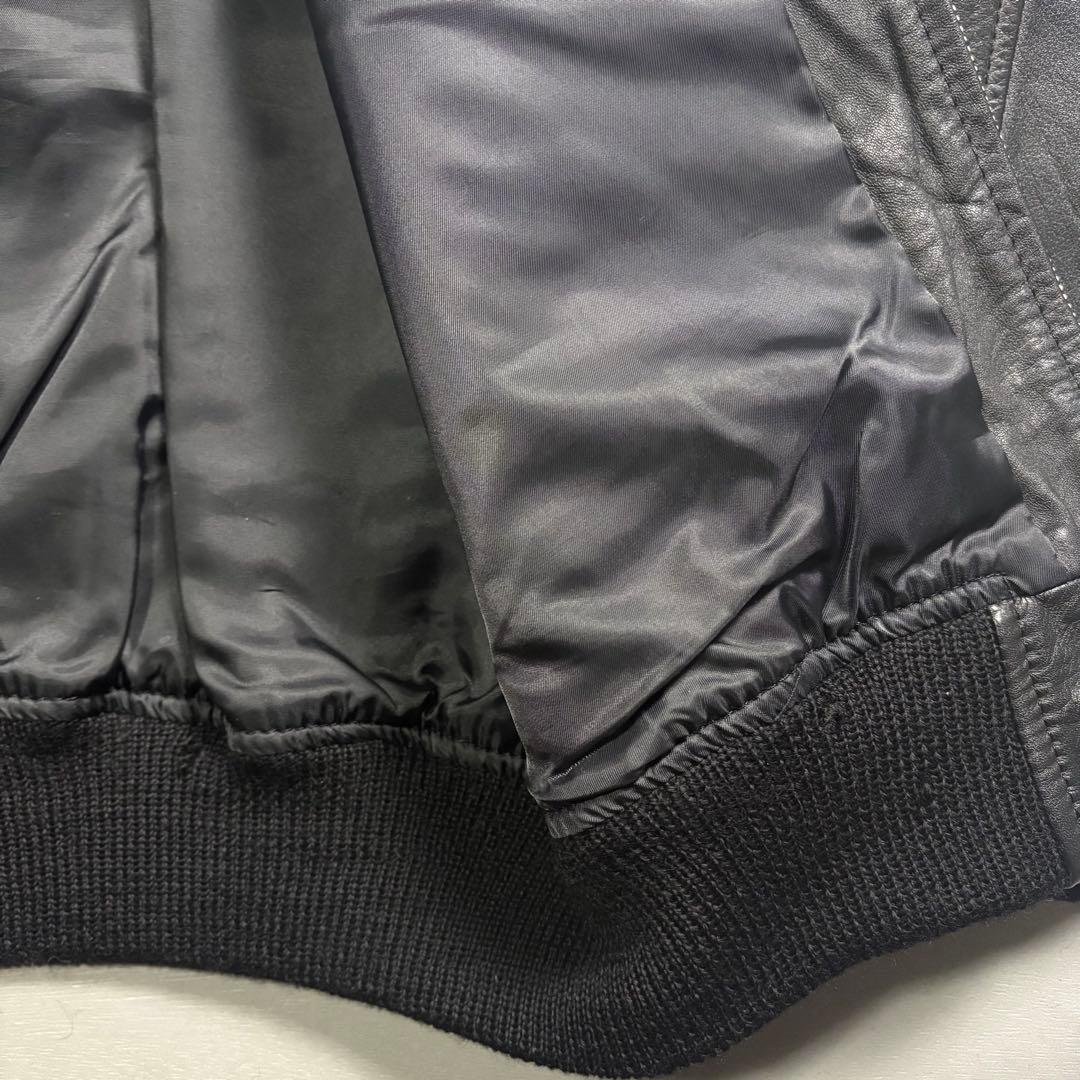 vintage レザージャケット　ブルゾン　ma-1 短丈　本革オールレザー