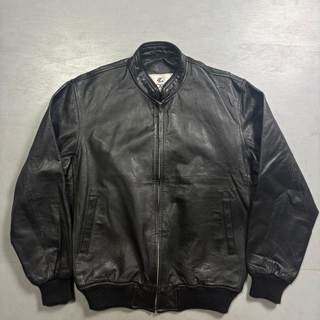 vintage レザージャケット　ブルゾン　ma-1 短丈　本革オールレザー