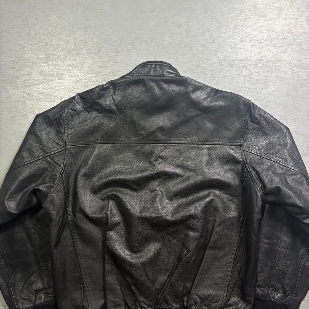vintage レザージャケット　ブルゾン　ma-1 短丈　本革オールレザー