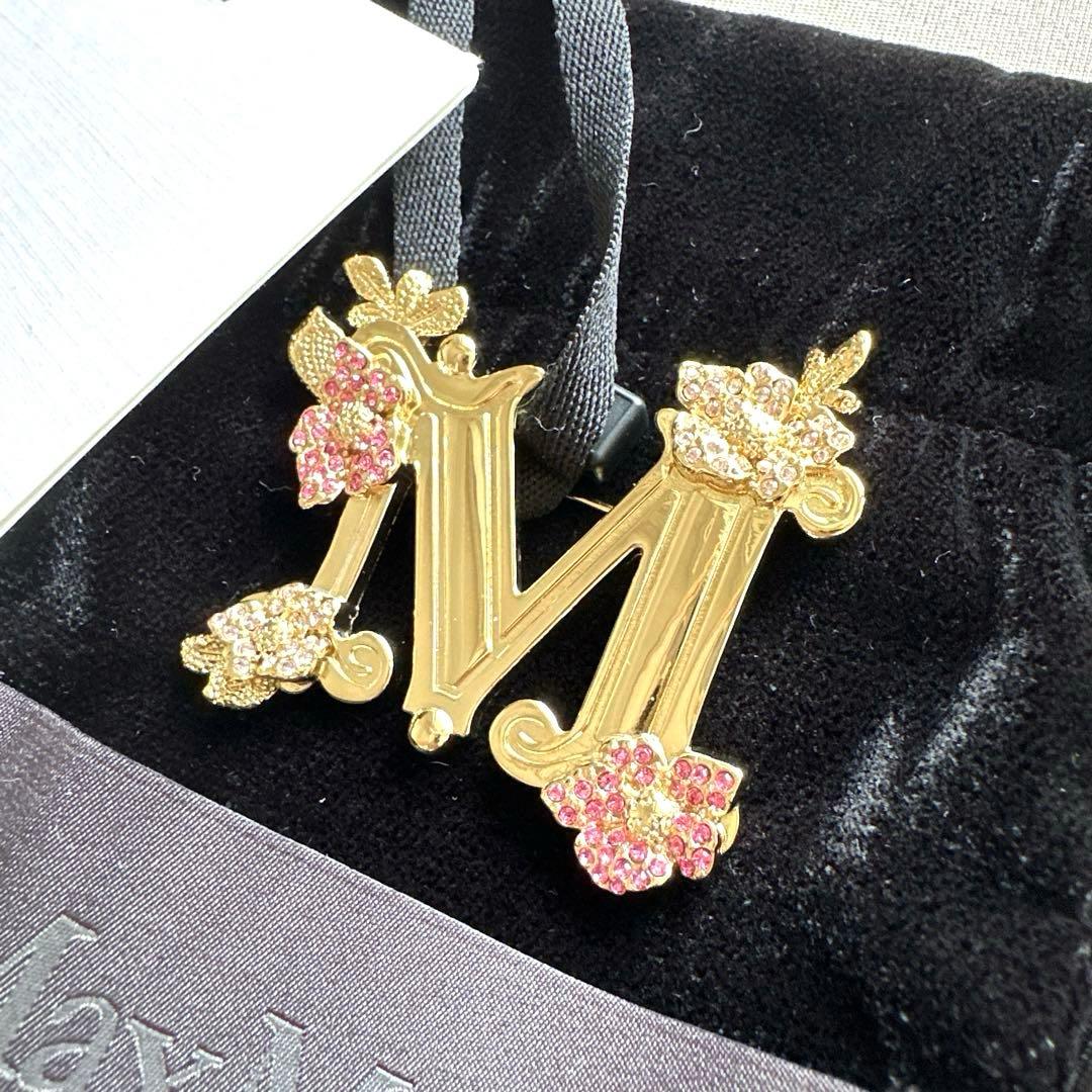 25SS新作 新品MaxMara クリスタルブローチ フローラル