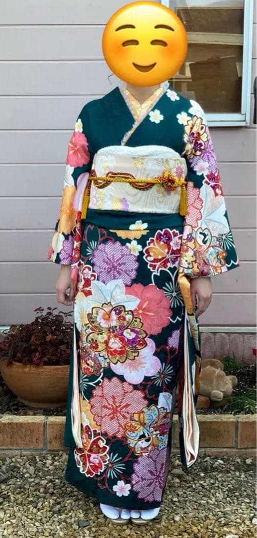 振袖フルセット袴のセット　成人式　帯揚げ帯締め　袋帯　重ね襟　草履バッグ　髪飾り