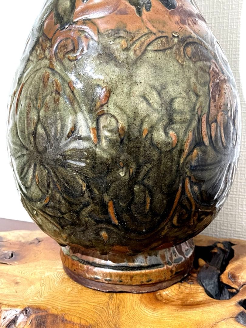 やちむん 琉球焼 壷屋焼 花瓶 花入れ 沖縄 焼き物 高さ44cm