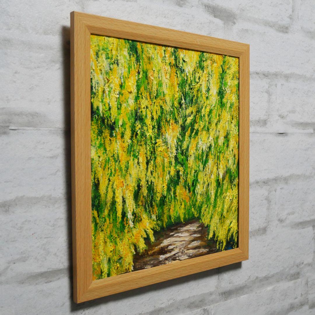 油絵 油彩 油彩画 絵 絵画 【ミモザの森】