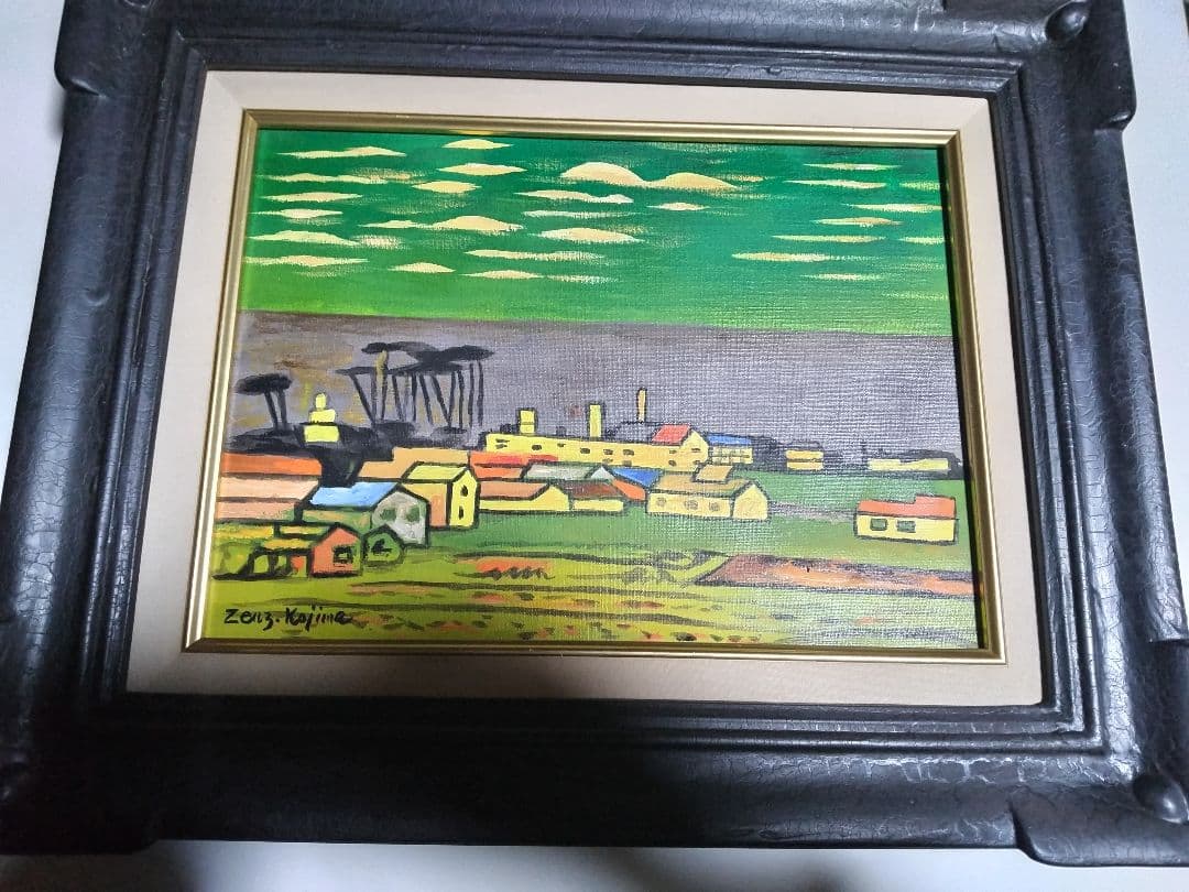 児島善三郎、絵画、油彩４号、秋郊、高級額縁、肉筆、山下清、東郷青児、鴨居玲。